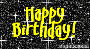 Happy Birthday Glitter Comment (Black)