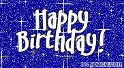 Happy Birthday Glitter Comment (Blue)
